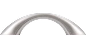Griff Morsbach Kunststoff metallisiert nickel - 97 mm lang  vor weißem Hintergrund