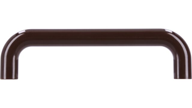 Griff Neuenstadt Kunststoff braun - 106 mm lang  vor weißem Hintergrund
