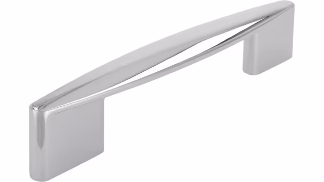 Griff Parchim Druckguss chrom glänzend - 152 mm lang vor weißem Hintergrund