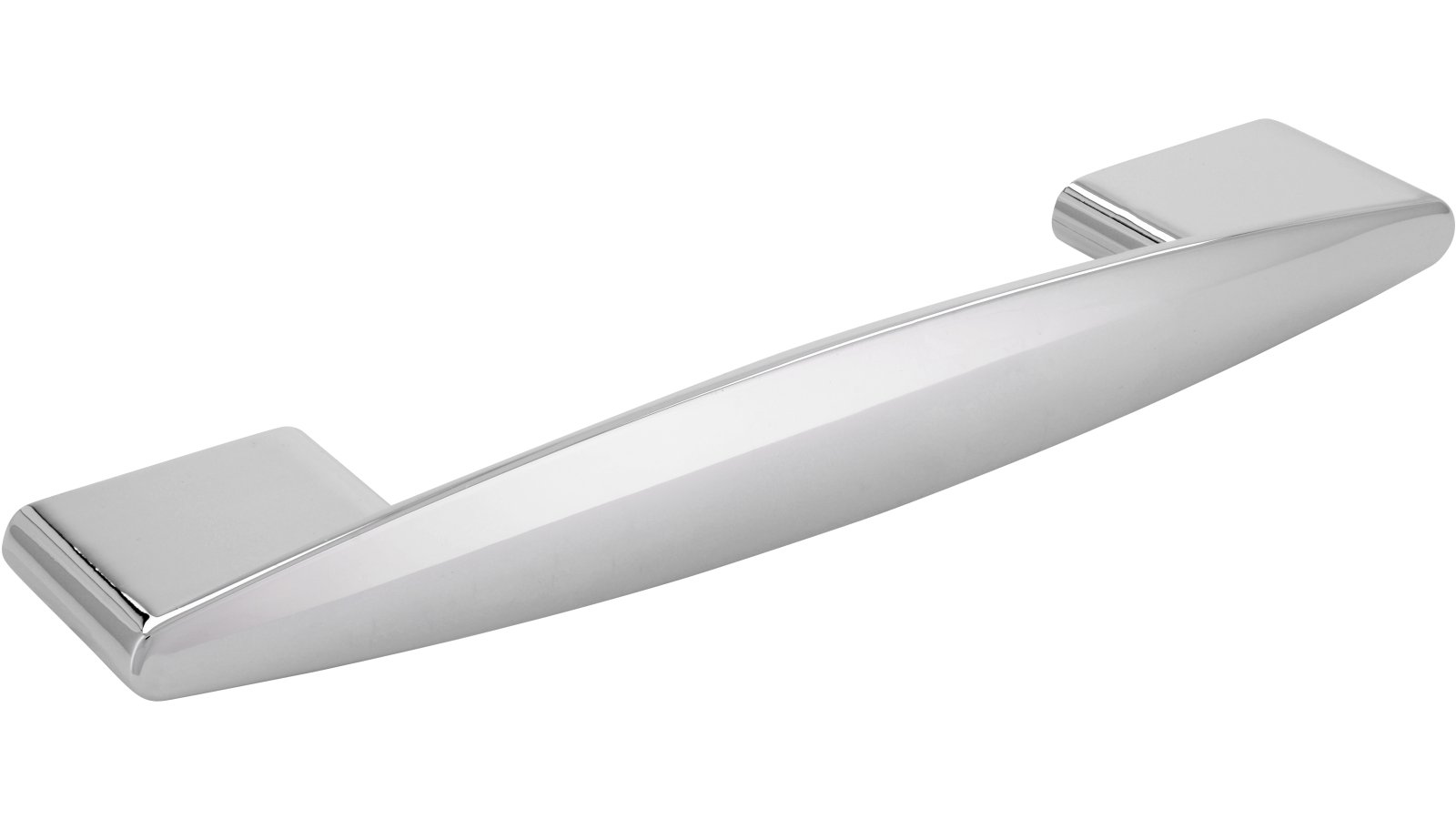 Griff Parchim Druckguss chrom glänzend - 152 mm lang  vor weißem Hintergrund