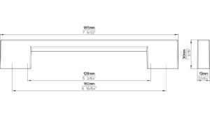 Griff Pohlheim Druckguss chrom glänzend - 184 mm lang  vor weißem Hintergrund