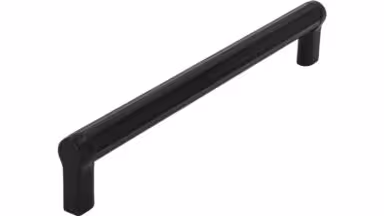 Griff Ruppichteroth Druckguss schwarz matt pulverbeschichtet schwarz matt pulverbeschichtet - 174 mm lang  vor weißem Hintergrund
