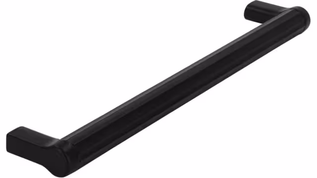 Griff Ruppichteroth Druckguss schwarz matt pulverbeschichtet schwarz matt pulverbeschichtet - 174 mm lang  vor weißem Hintergrund