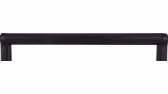 Griff Ruppichteroth Druckguss schwarz matt pulverbeschichtet schwarz matt pulverbeschichtet - 174 mm lang  vor weißem Hintergrund