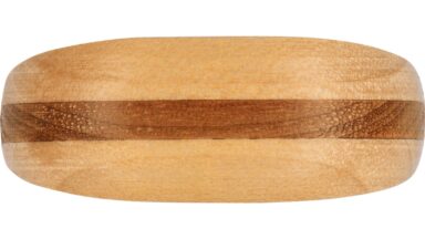 Griff Scharbeutz Holz ahorn natur lackiert nussbaum natur lackiert - 40 mm lang  vor weißem Hintergrund