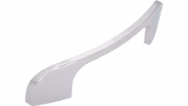 Griff Schiffweiler Druckguss chrom glänzend - 138 mm lang vor weißem Hintergrund