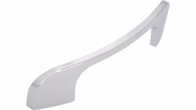 Griff Schiffweiler Druckguss chrom glänzend - 138 mm lang vor weißem Hintergrund