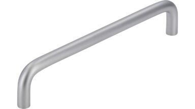 Griff Schöningen Stahl chrom matt - 136 mm lang  vor weißem Hintergrund