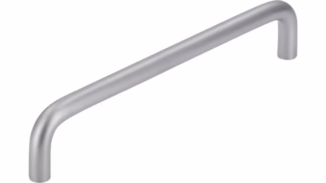 Griff Schöningen Stahl chrom matt - 136 mm lang vor weißem Hintergrund