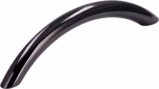 Griff Seevetal Druckguss Schwarz chrom - 110 mm lang  vor weißem Hintergrund
