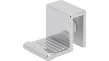 Griff Spenge Druckguss chrom glänzend weiß 2 stück - 27 mm lang  vor weißem Hintergrund