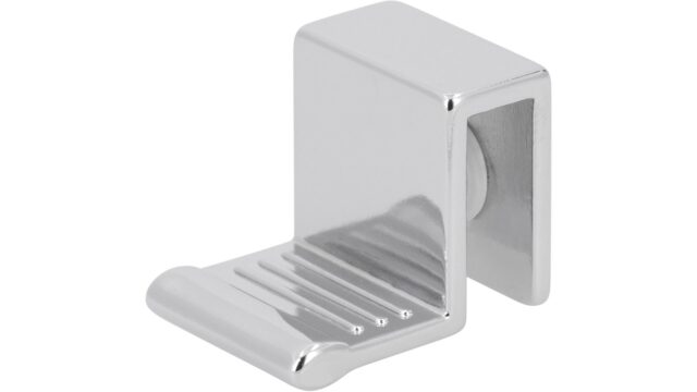Griff Spenge Druckguss chrom glänzend weiß 2 stück - 27 mm lang  vor weißem Hintergrund