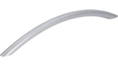 Griff St-Ingbert Stahl chrom matt - 221 mm lang vor weißem Hintergrund