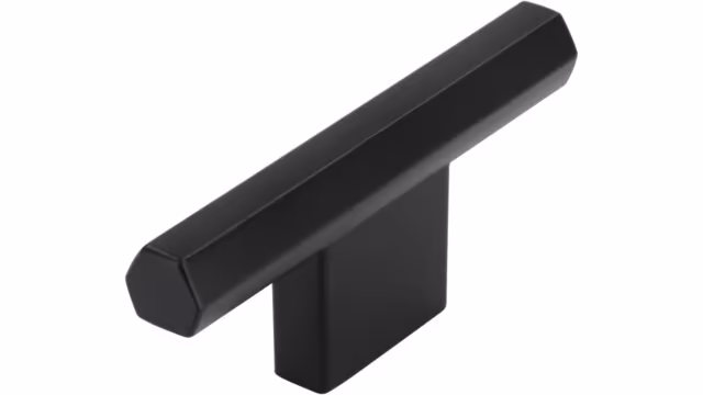 Griff Straubenhardt Druckguss schwarz matt pulverbeschichtet - 75 mm lang  vor weißem Hintergrund