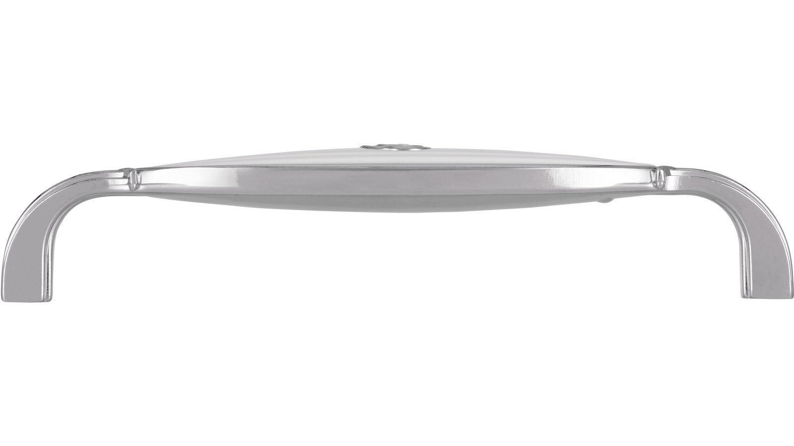 Moebelgriff-Taufkirchen-chrom-weiss-Kunststoff-Zinkdruckguss-laenge-138-685502-stehend Griff Taufkirchen Druckguss - Kunststoff chrom glänzend weiß - 138 mm lang vor weißem Hintergrund