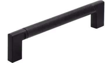 Griff Threesixty Aluminium - Druckguss schwarz matt pulverbeschichtet schwarz matt pulverbeschichtet - 142 mm lang vor weißem Hintergrund