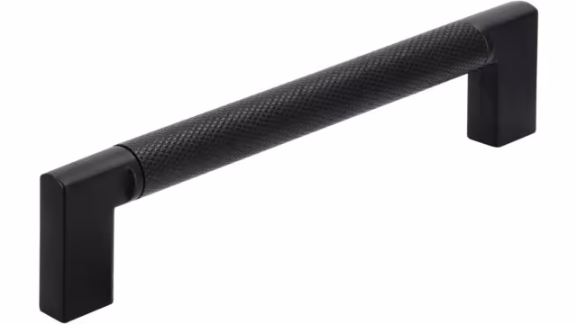 Griff Threesixty Aluminium - Druckguss schwarz matt pulverbeschichtet schwarz matt pulverbeschichtet - 142 mm lang vor weißem Hintergrund
