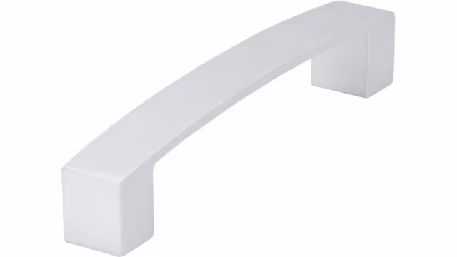 Griff Traunreut Aluminium silber natur matt - 146 mm lang vor weißem Hintergrund