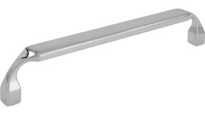 Griff Trebbin Druckguss chrom glänzend - 170 mm lang  vor weißem Hintergrund