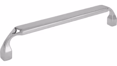 Griff Trebbin Druckguss chrom glänzend - 170 mm lang  vor weißem Hintergrund