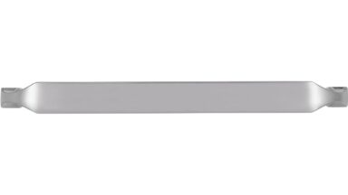 Griff Trebbin Druckguss chrom glänzend - 170 mm lang  vor weißem Hintergrund