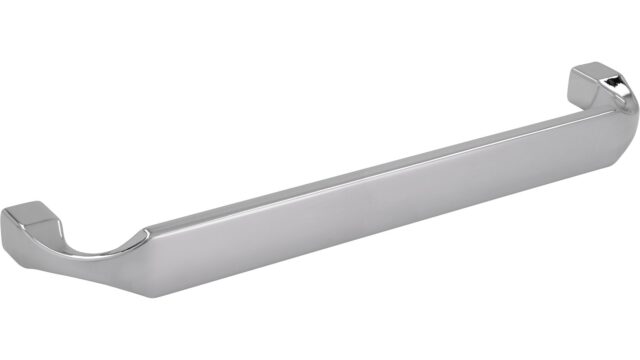 Griff Trebbin Druckguss chrom glänzend - 170 mm lang  vor weißem Hintergrund