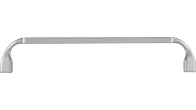 Griff Trebbin Druckguss chrom glänzend - 170 mm lang  vor weißem Hintergrund