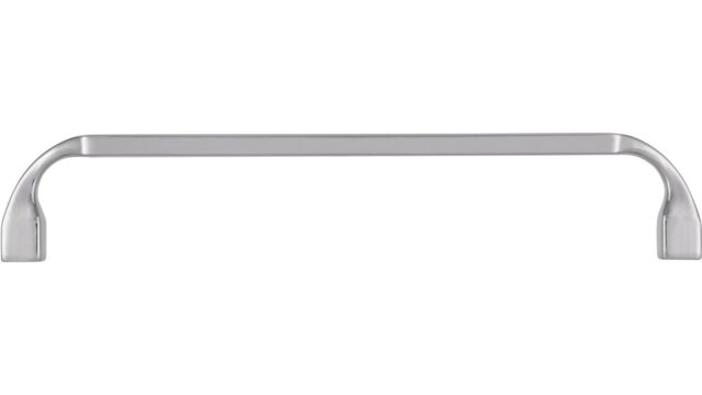 Griff Trebbin Druckguss chrom glänzend - 170 mm lang  vor weißem Hintergrund