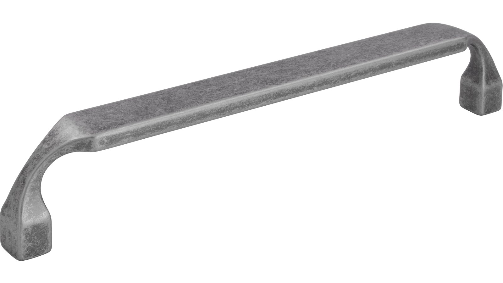 Griff Trebbin Druckguss zinnfarbig - 170 mm lang vor weißem Hintergrund