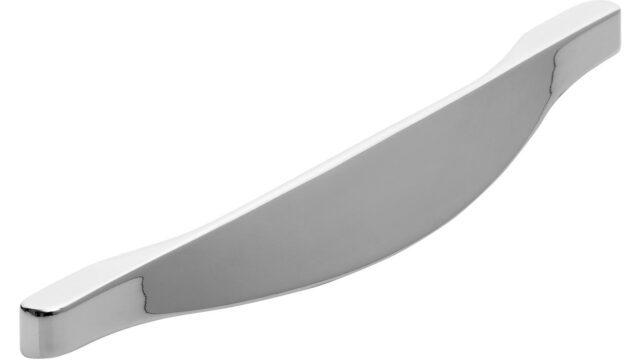 Griff Unterföhring Druckguss chrom glänzend - 185 mm lang  vor weißem Hintergrund