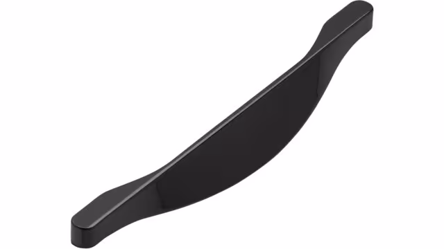 Griff Unterföhring Druckguss Schwarz chrom - 185 mm lang  vor weißem Hintergrund