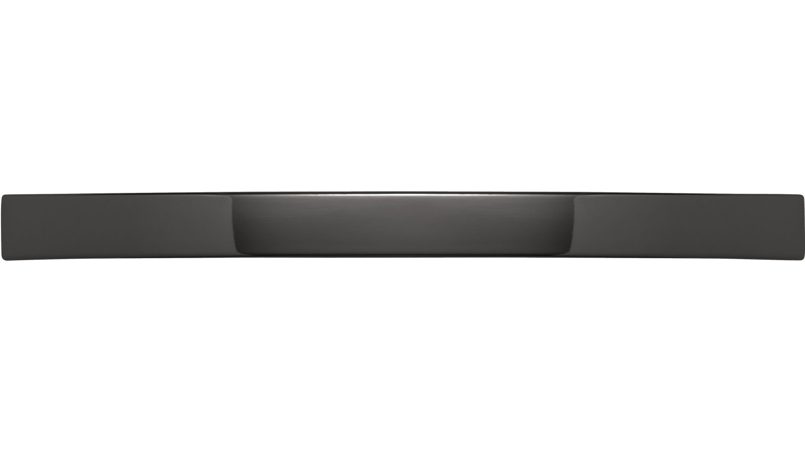 Moebelgriff-Uslar-chrom-schwarz-Zinkdruckguss-laenge-180-768280-front Griff Uslar Druckguss Schwarz chrom - 180 mm lang vor weißem Hintergrund