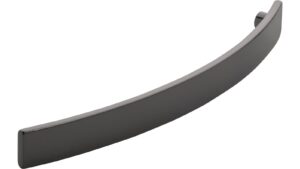 Moebelgriff-Uslar-chrom-schwarz-Zinkdruckguss-laenge-180-768280-seitlich Griff Uslar Druckguss Schwarz chrom - 180 mm lang vor weißem Hintergrund