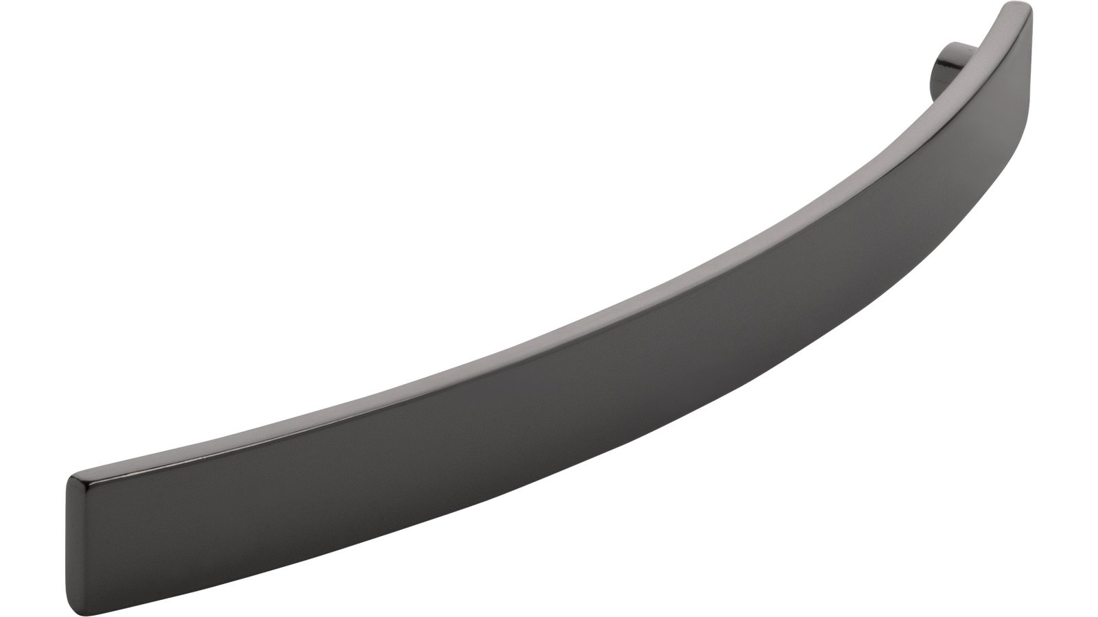 Moebelgriff-Uslar-chrom-schwarz-Zinkdruckguss-laenge-180-768280-seitlich Griff Uslar Druckguss Schwarz chrom - 180 mm lang vor weißem Hintergrund