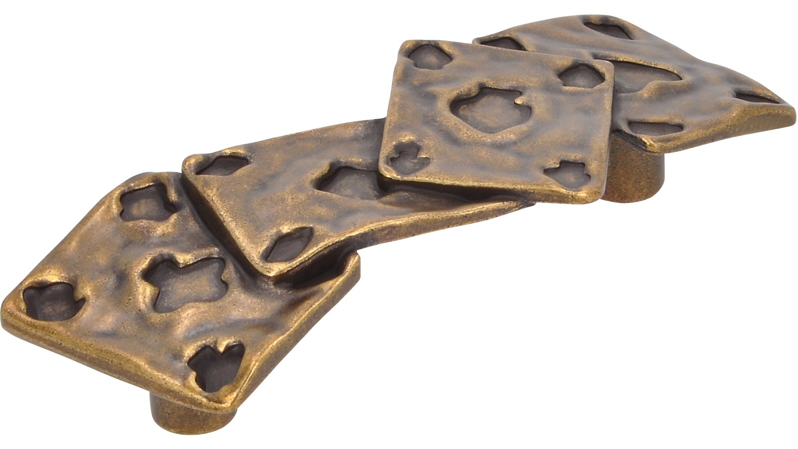 Moebelgriff-Vechelde-brueniert-messing-Messing-Zinkdruckguss-laenge-90-711426 Griff Vechelde Druckguss altmessingfarbig brüniert getrommelt - 90 mm lang vor weißem Hintergrund