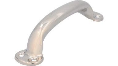 Griff Wegberg Stahl nickel glänzend - 162 mm lang  vor weißem Hintergrund