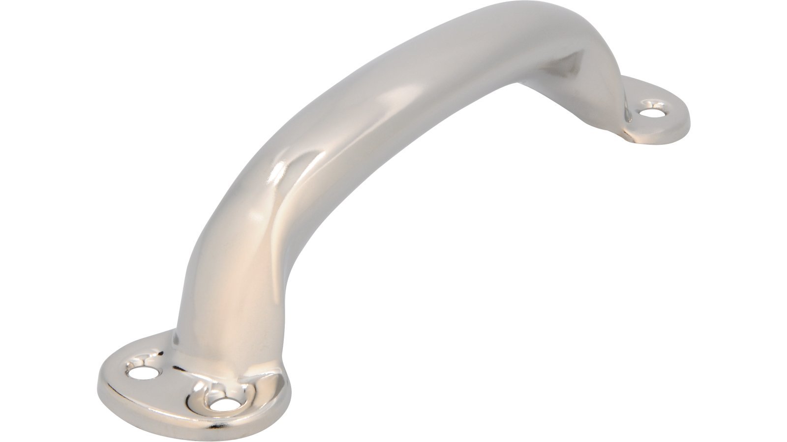 Griff Wegberg Stahl nickel glänzend - 162 mm lang  vor weißem Hintergrund