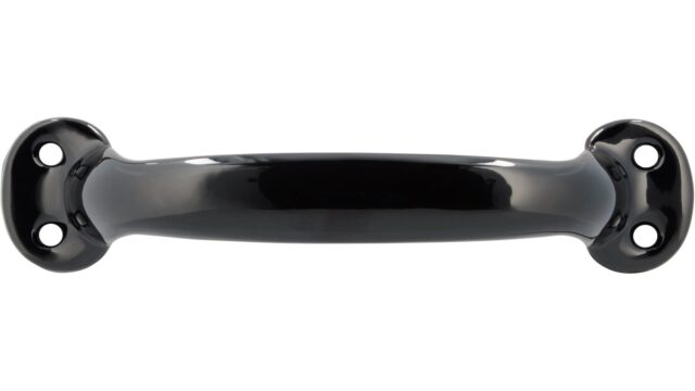Griff Wegberg Stahl schwarz pulverbeschichtet - 162 mm lang  vor weißem Hintergrund