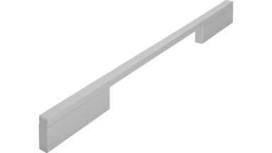 Griff Wendlingen Aluminium silber natur matt - 316 mm lang vor weißem Hintergrund