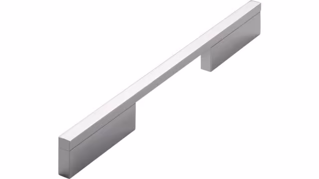 Griff Wendlingen Aluminium chrom glänzend - 252 mm lang vor weißem Hintergrund