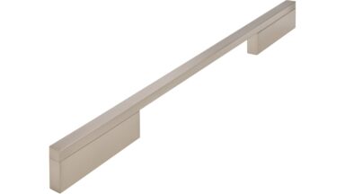 Griff Wendlingen Aluminium vernickelt feingeschliffen - 316 mm lang vor weißem Hintergrund