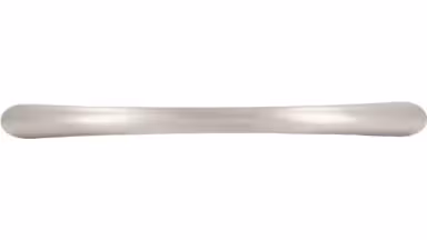 Griff Werder Kunststoff nickel matt gebürstet - 134 mm lang  vor weißem Hintergrund