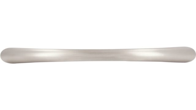 Griff Werder Kunststoff nickel matt gebürstet - 134 mm lang  vor weißem Hintergrund