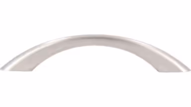 Griff Werder Kunststoff nickel matt gebürstet - 134 mm lang  vor weißem Hintergrund
