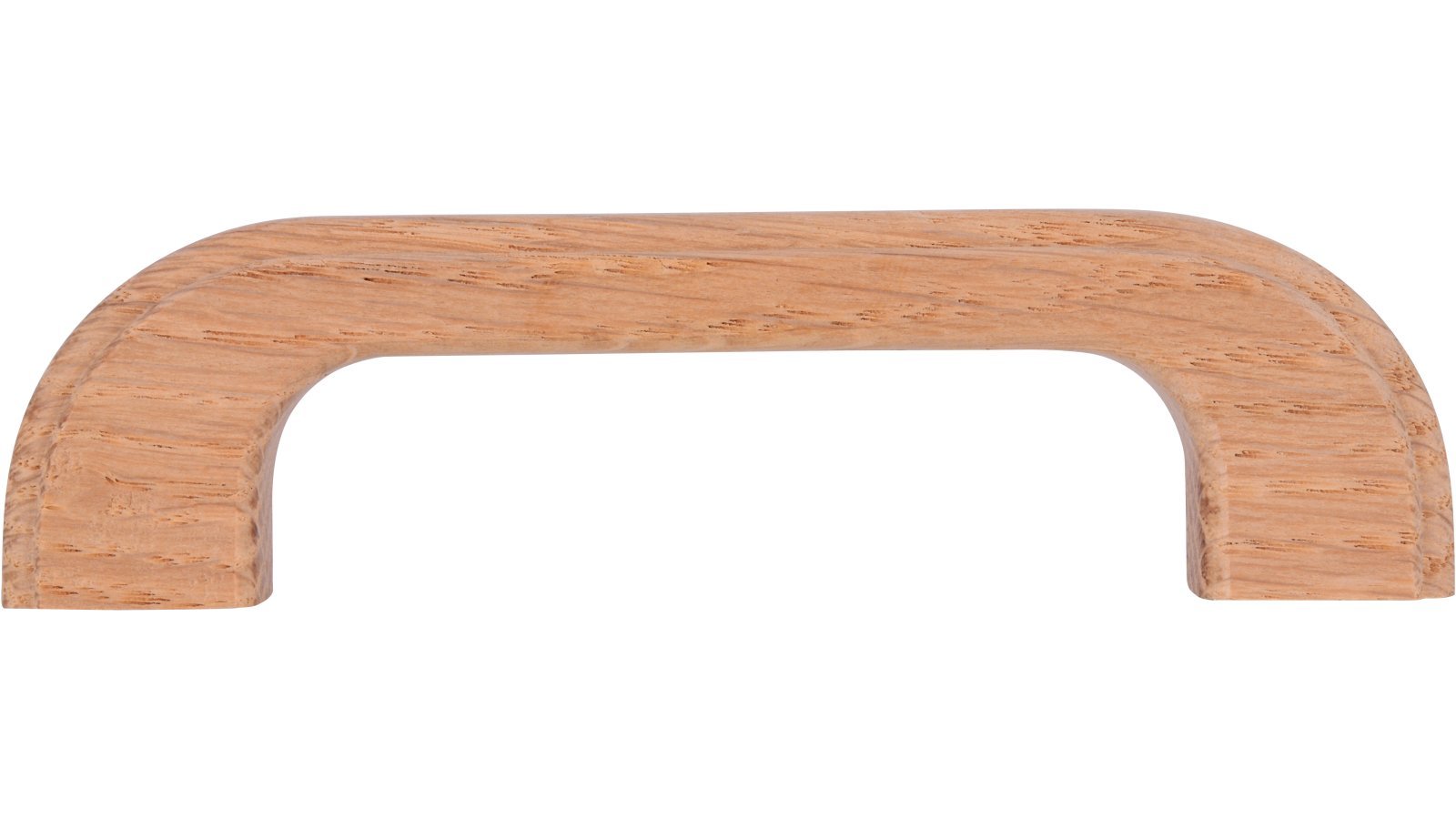 Griff Wernau Holz eiche roh - 112 mm lang  vor weißem Hintergrund