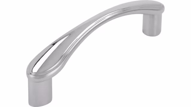 Griff Zülpich Druckguss chrom glänzend - 113 mm lang  vor weißem Hintergrund