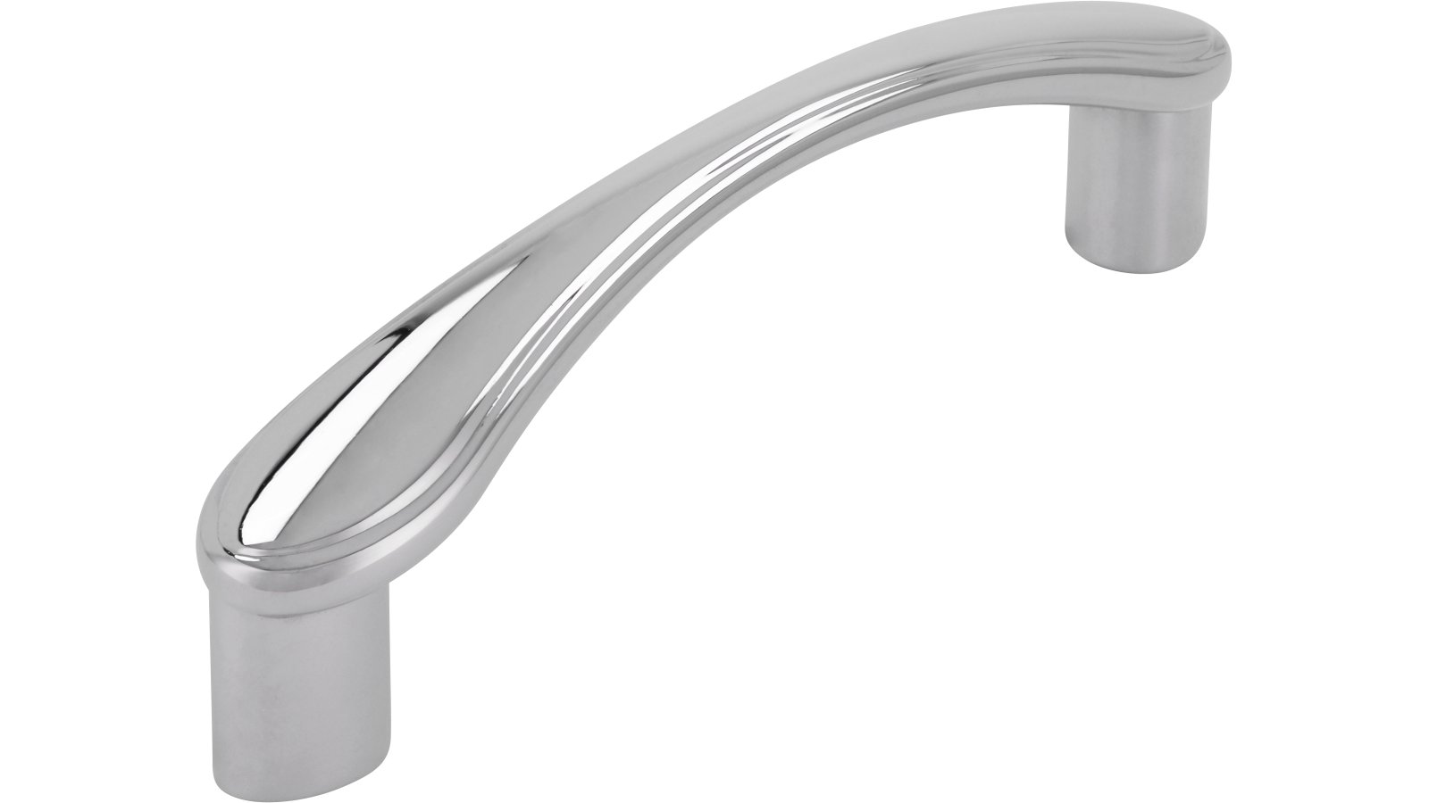 Griff Zülpich Druckguss chrom glänzend - 113 mm lang  vor weißem Hintergrund