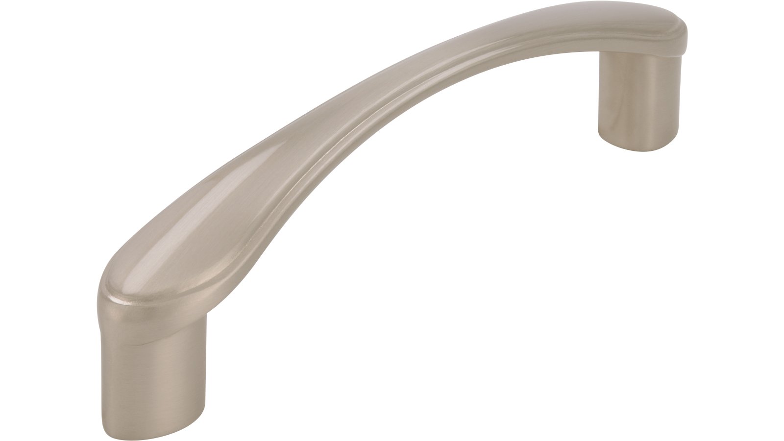 Griff Zülpich Druckguss vernickelt feingeschliffen - 113 mm lang  vor weißem Hintergrund