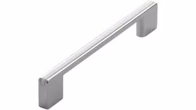 Griff + Einlage Claustal-Zellerfeld Druckguss - Kunststoff chrom glänzend weiß - 168 mm lang  vor weißem Hintergrund