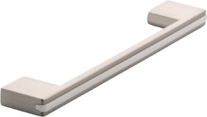 Griff + Einlage Claustal-Zellerfeld Druckguss - Kunststoff vernickelt feingeschliffen weiß - 168 mm lang  vor weißem Hintergrund